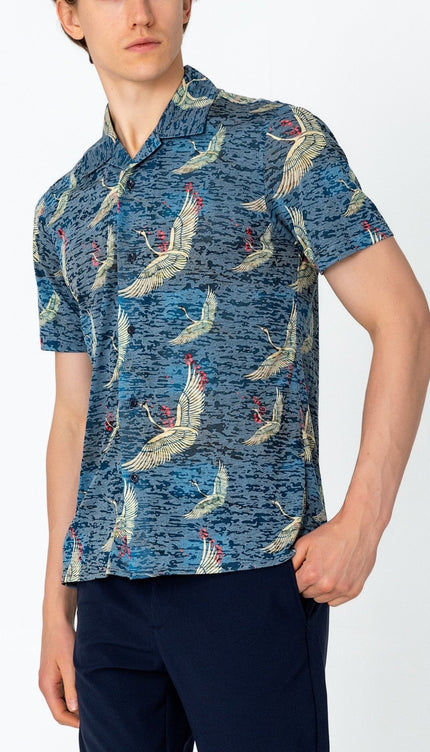 Collared Lightweight Shirt - Stork Navy - Ron Tomson