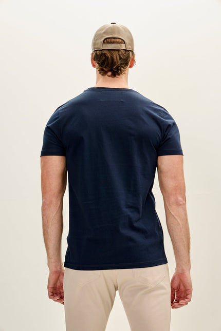 Cotton Crew - Neck T-Shirt - Navy - Ron Tomson