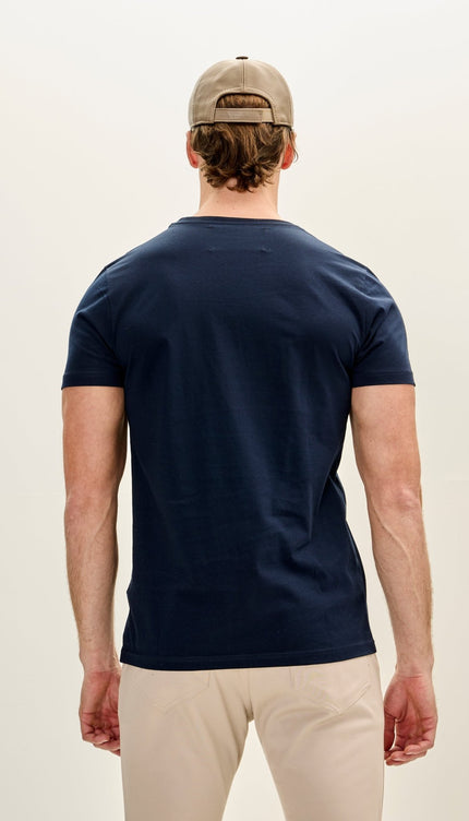 Cotton Crew - Neck T-Shirt - Navy - Ron Tomson