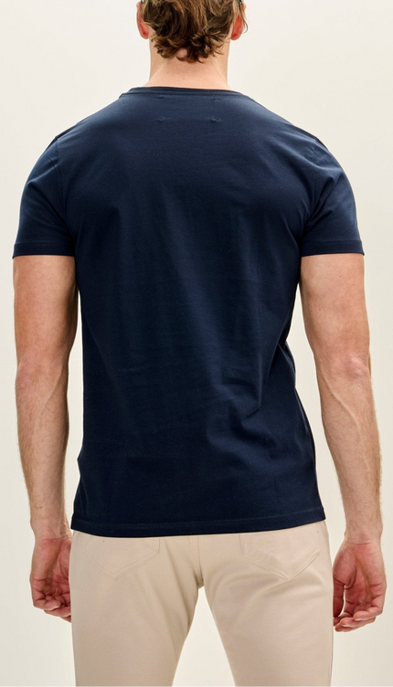 100% Cotton Crew-Neck T-Shirt - Navy