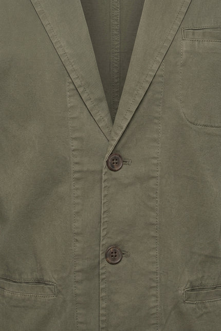 Cotton Unstructured Blazer - Olive - Detail