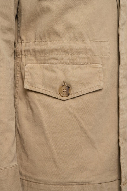 Cotton Utility Jacket - Stone - Detail