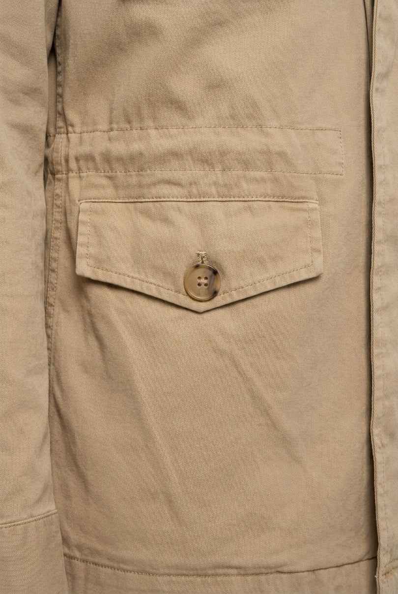 Cotton Utility Jacket - Stone - Detail