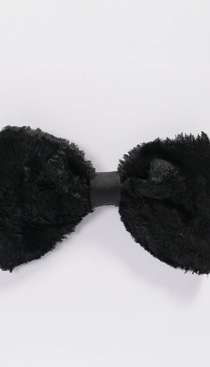 Cotton Velvet Pre - Tied Bow Tie - Black - Ron Tomson