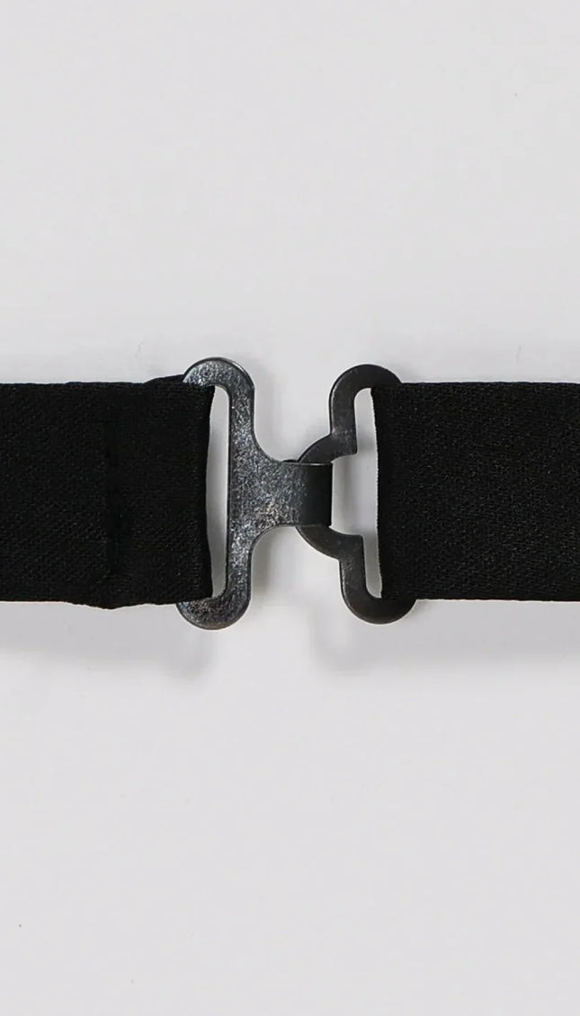 Cotton Velvet Pre-Tied Bow Tie - Black Gold - Ron Tomson