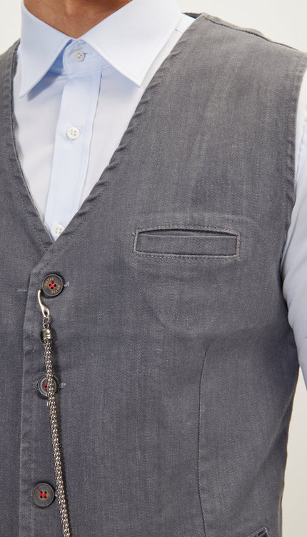 Cotton Vest - Grey - Ron Tomson