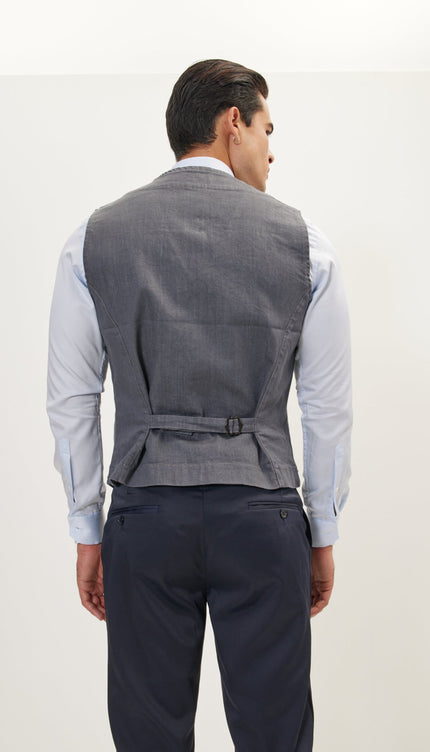 Cotton Vest - Grey - Ron Tomson