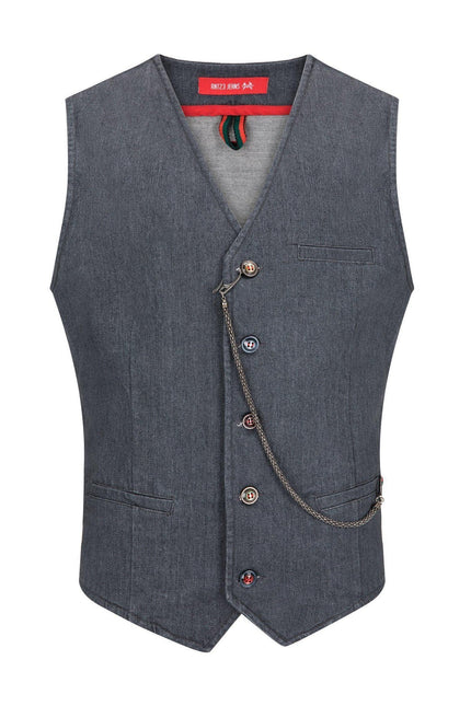 Cotton Vest - Grey - Ron Tomson