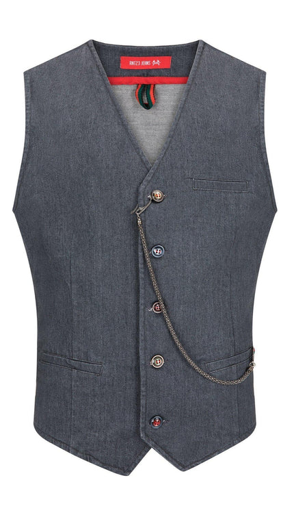 Cotton Vest - Grey - Ron Tomson
