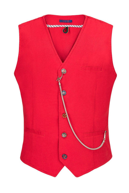 Cotton Vest - Red - Ron Tomson