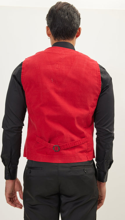 Cotton Vest - Red - Ron Tomson