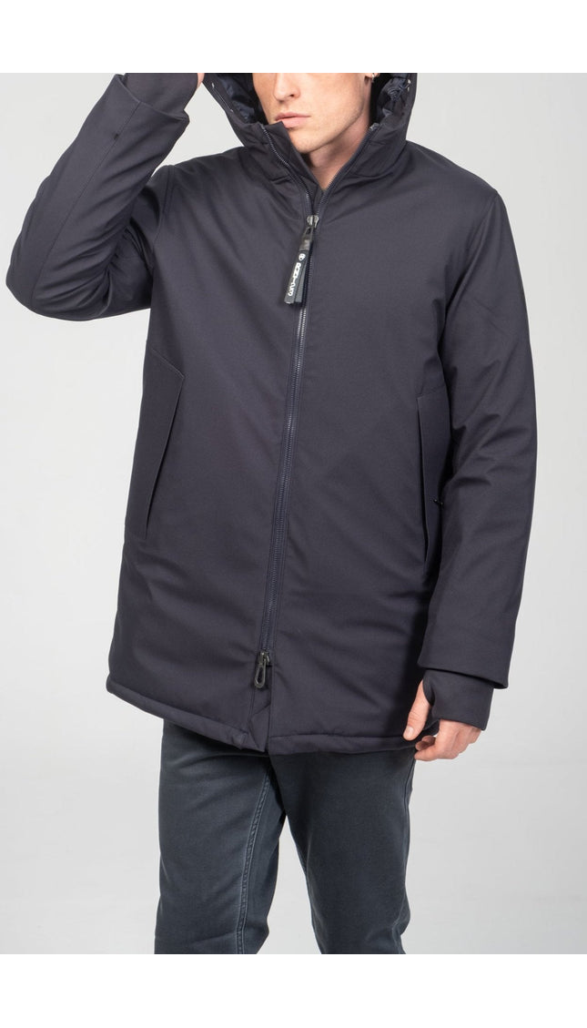 Cozy Seamless Winter Coat - Navy - Ron Tomson