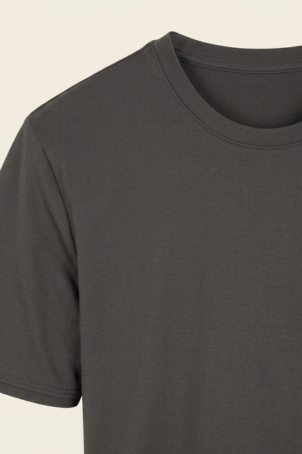 Crew Neck T-shirt - Anthracite - Detail