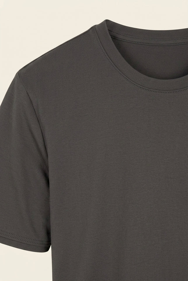 Crew Neck T-shirt - Anthracite - Detail
