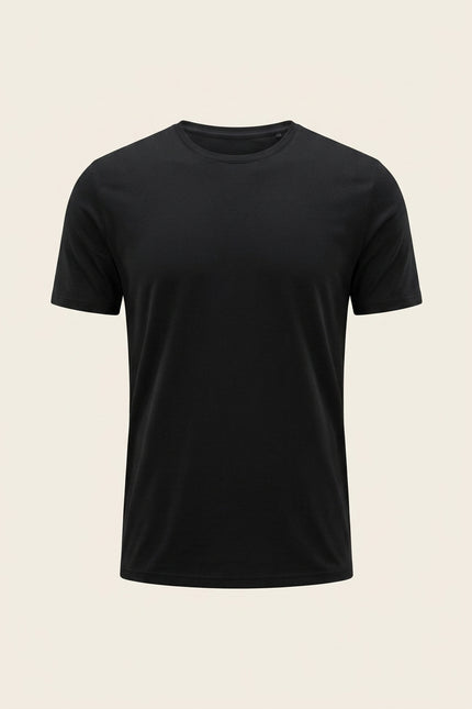Crew Neck T-shirt - Black - Front