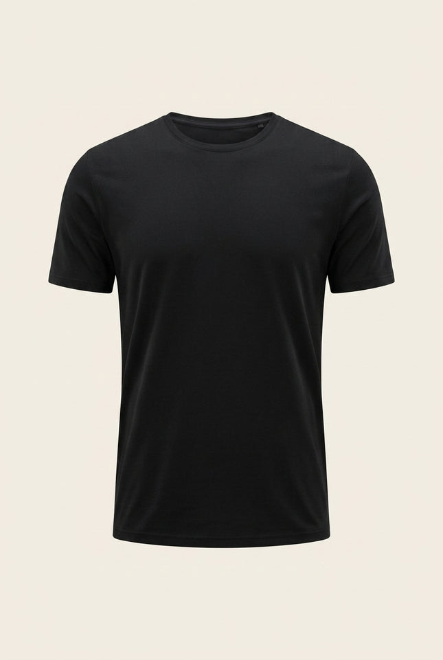 Crew Neck T-shirt - Black - Front