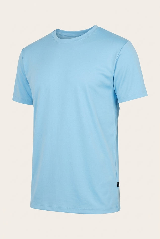 Crew-Neck T-Shirt - Blue - Front