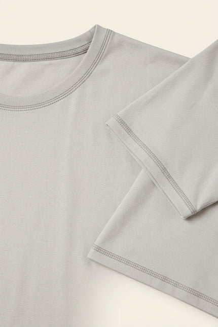 Crew Neck T-shirt - Stone - Detail