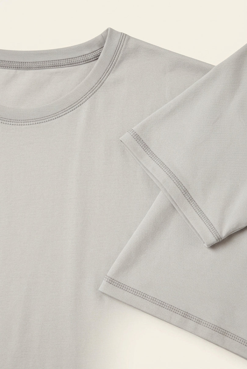 Crew Neck T-shirt - Stone - Detail