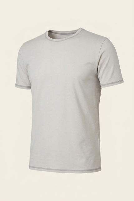 Crew Neck T-shirt - Stone - Front