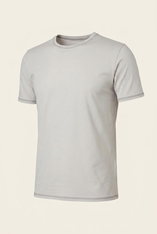 Crew Neck T-shirt - Stone - Front