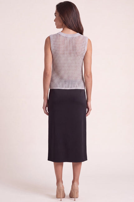 Crochet Tank Top - Grey - back view