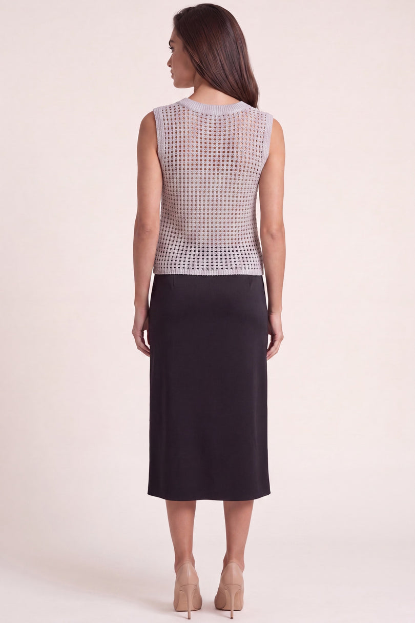 Crochet Tank Top - Grey - back view