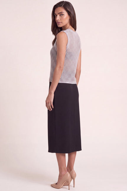 Crochet Tank Top - Grey - side view