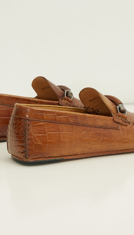 Crock Embossed Bit Loafer - Tobacco - Ron Tomson