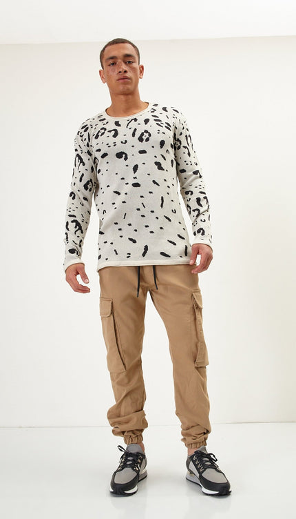 Cryptic Sweater - Beige Black - Ron Tomson