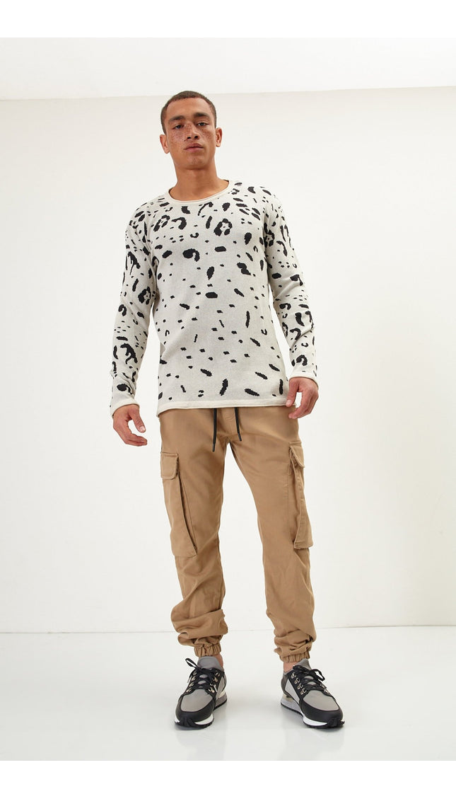 Cryptic Sweater - Beige Black - Ron Tomson