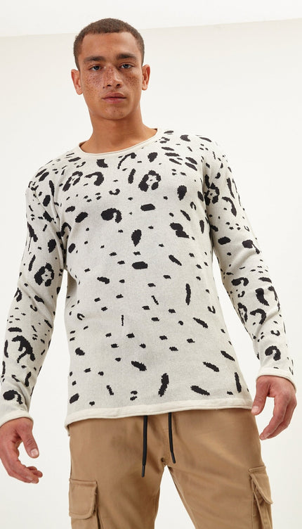 Cryptic Sweater - Beige Black - Ron Tomson