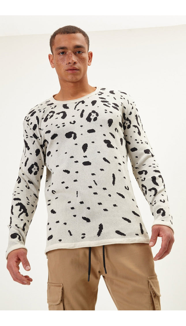 Cryptic Sweater - Beige Black - Ron Tomson