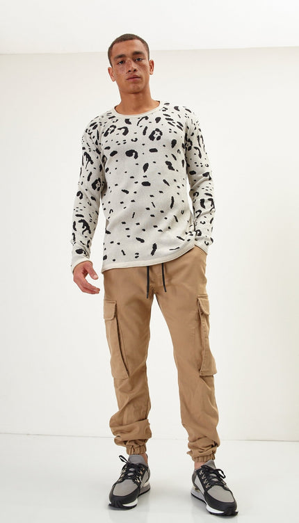 Cryptic Sweater - Beige Black - Ron Tomson