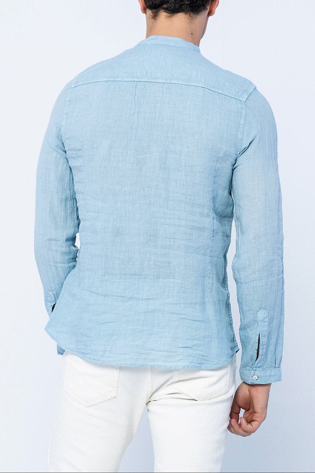 Dark Blue Linen Shirt - Ron Tomson