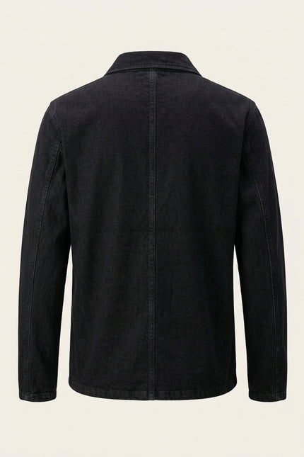 Denim Chore Jacket - Black - Back