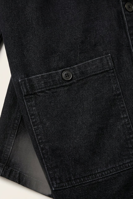 Denim Chore Jacket - Black - Detail