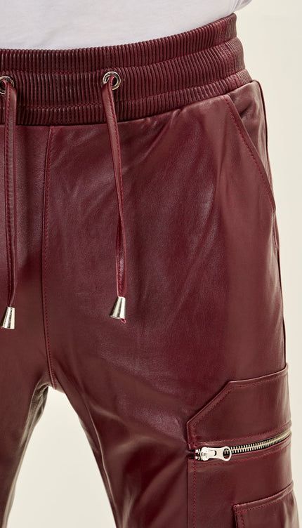 Destination Genuine Leather Jogger - Burgundy - Ron Tomson