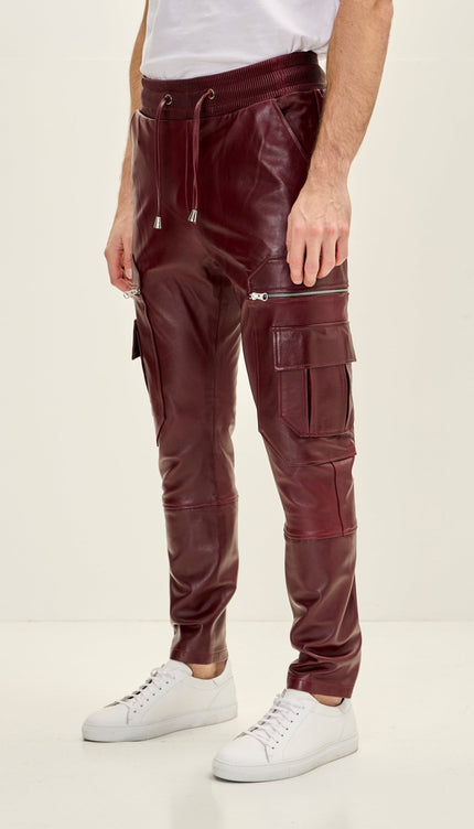 Destination Genuine Leather Jogger - Burgundy - Ron Tomson