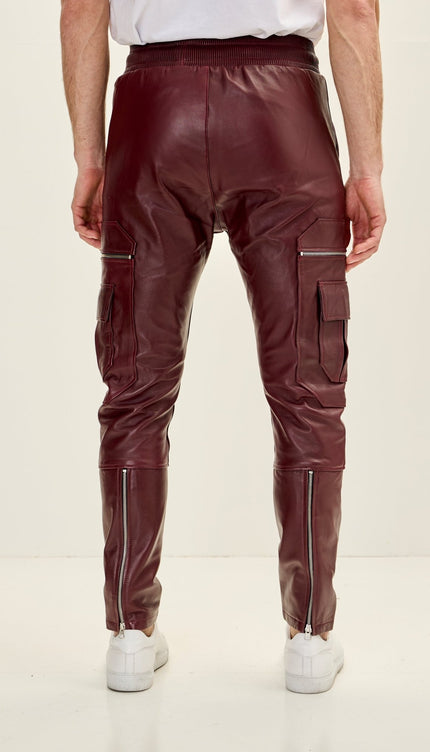 Destination Genuine Leather Jogger - Burgundy - Ron Tomson