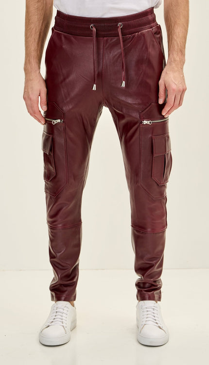 Destination Genuine Leather Jogger - Burgundy - Ron Tomson