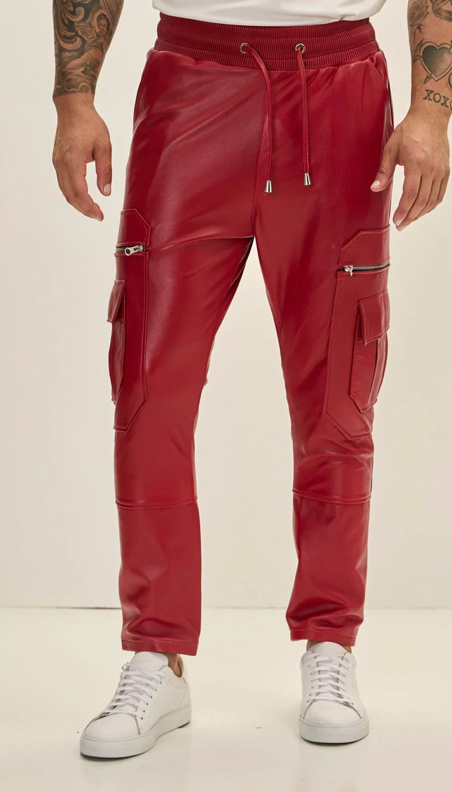 Destination Genuine Leather Jogger Red Ron Tomson