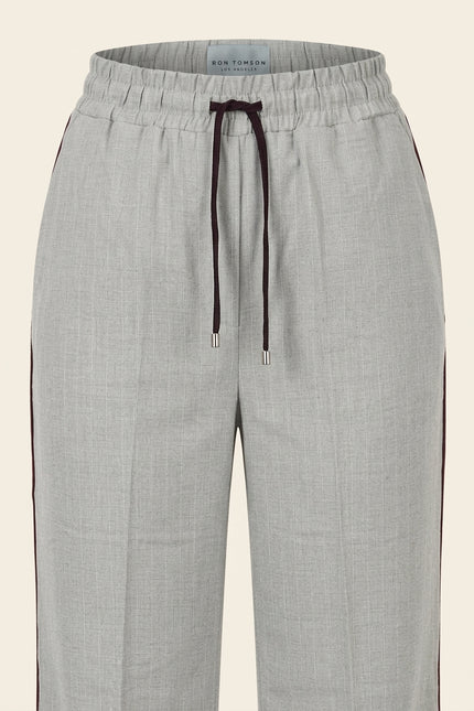 Pinstripe Double-Breasted Wool Suit - Grey - Detail