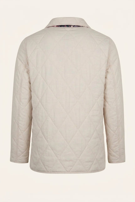 Diamond Quilted Jacket - Stone - Back