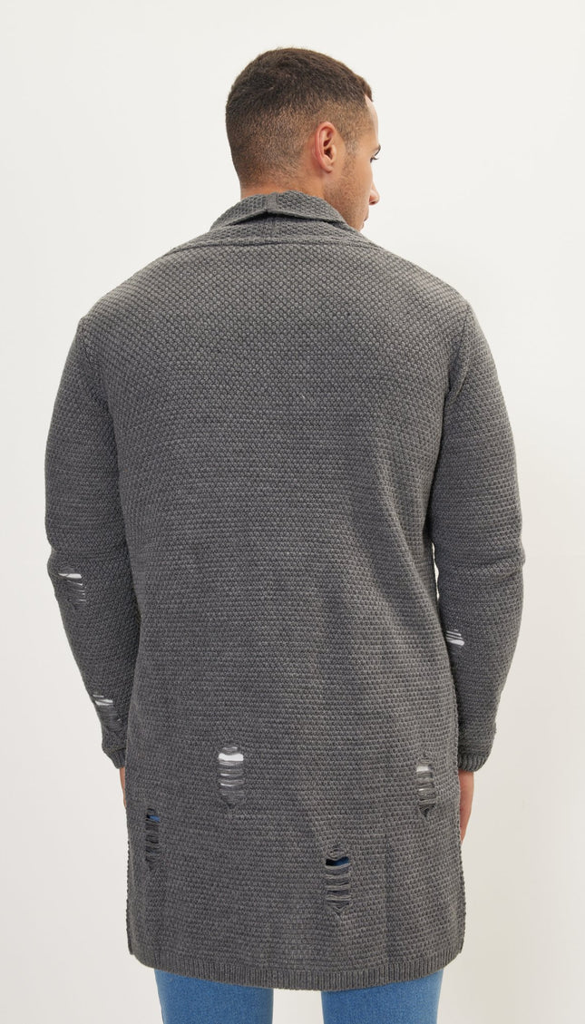 Distorted Knitted Cardigan - Anthracite - Ron Tomson