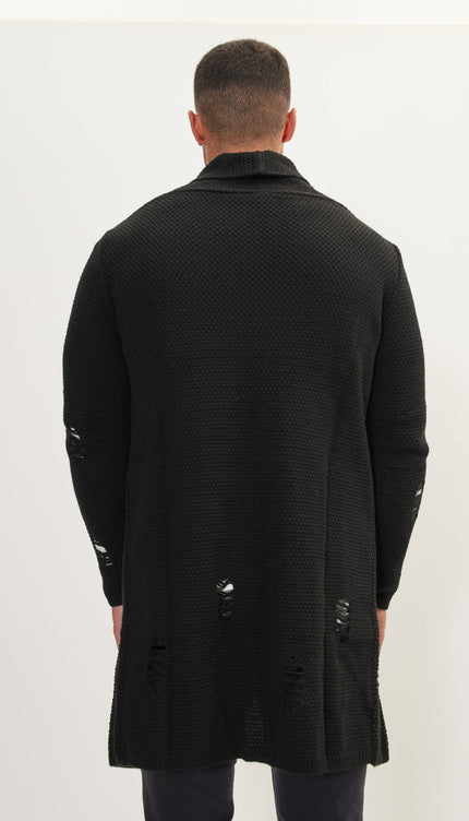 Distorted Knitted Cardigan - Black - Ron Tomson