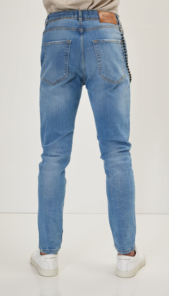 Distorted Slim Fit Jeans - Dark Blue - Ron Tomson