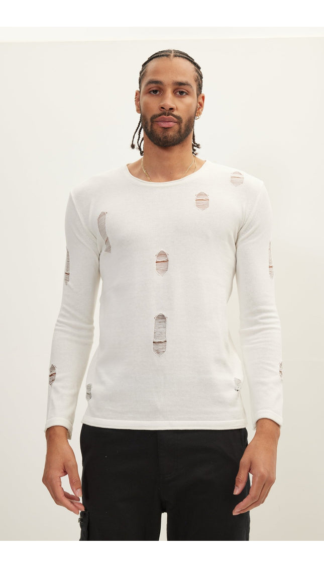 Distorted Sweater - White - Ron Tomson