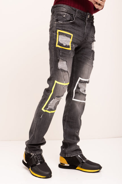 Distressed Paint Box Denim - Black Grey - Ron Tomson