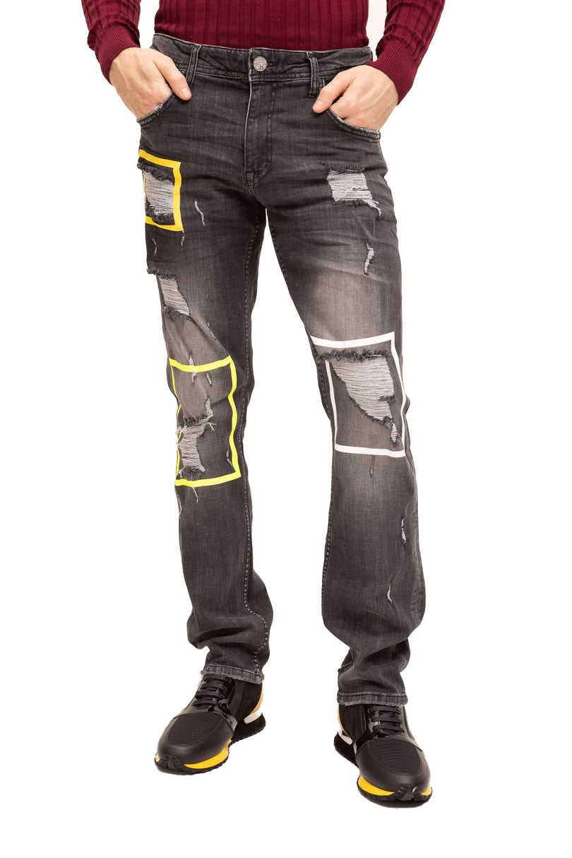 Distressed Paint Box Denim - Black Grey - Ron Tomson